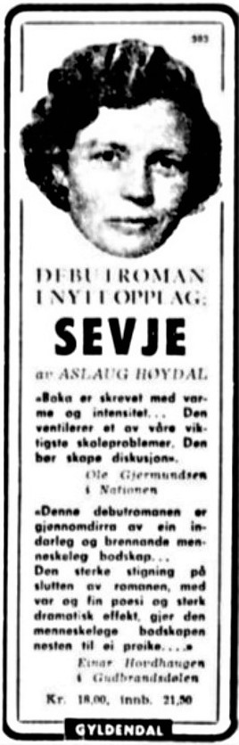 Aslaug Høydal annonse Aftenposten 1959.jpg