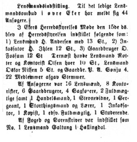Fil:Buskeruds Blad 19 11 1886 - Lensmandsindstilling.jpg
