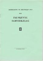 Årsmelding og regnskap 1973 forside