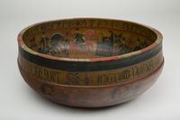 Ølbolle fra Bygland i Setesdal. Malt av Eivind Torkjelson Lande i 1809. Foto: Haakon Michael Harriss / Norsk Folkemuseum