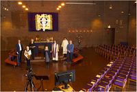 Digital korona-gudstjeneste i Østenstad kirke, sokneprest Astrid Sætrang Morvik ledet gudstjenesten på palmesøndag 2020. Foto: Svend Aage Madsen (2020).