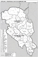 Oppland - prestegjeld 1647 og kommuner 1998