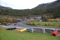 Vegføringane i krysset mellom Kvivsvegen og veg til Viddal