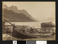 Åttring i Øyelssundet i Raftsund. Foto: Axel Lindahl (ca. 1884–1890).