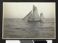 Seglkutter og dory. Foto: Anders Beer Wilse (1910).