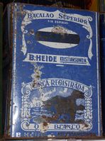 Kleppfiskboks i Klippfiskbutikken i Kristiansund. Foto: Olve Utne (2009).