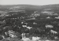 Eldre kort med flyfoto, Dikemark sykehus. Foto: K. Harstad (firma