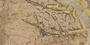 Kart over Snertingdal fra 1700-tallet.