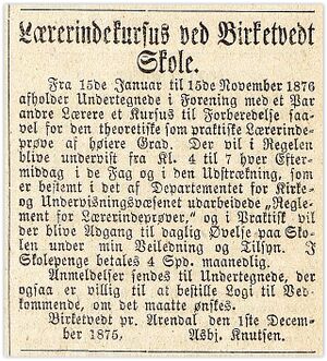18751215 Fædrelandet - Lærerindekurssus birketvedt skole.jpg