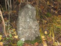 Grensestein nr. 15 står i en bratt skråning mellom Ekebergrestauranten og utkikkspunktet i Valhallveien. Foto: Stig Rune Pedersen