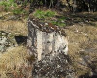 Grensestein nr. 3 står nær nr. 2, og er den steinen som er mest slitt og ødelagt av tidens tann. Foto: Stig Rune Pedersen