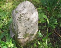 Grensestein nr. 4 står ved bekken nedenfor Kafe Utsikten. Foto: Stig Rune Pedersen