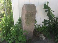 Grensestein nr. 38 står ved Etterstadgata, rett utenfor kolonihagen. Foto: Stig Rune Pedersen