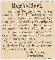 1883: Tilbud om kurs i Risør. (Nedenæs amtstidende 24/2/1883)