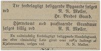 1884: Forsøkte Niels Møller seg som eiendomsmegler, eller er dette leie eller salg av egne eiendommer?