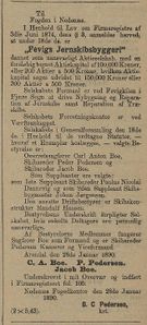 1890: Etableringen av Fevig jernskibsbyggeri kunngjøres i Norsk kunngjørelsestidende 1/2 1890