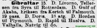1898: Gulf of Akaba passerer Gibraltar 15/5 1898 - med 19 passasjerer. (Morgenbladet 24/5 1898)