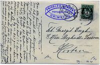 Hanken Iversen skriver 28/8 1911 til kusinen Margit Engh i Horten. Her forteller Hanken at hun ikke trives helt og at hun har tatt flere spennende fotografier. (Fra samling Jarl V. Erichsen)