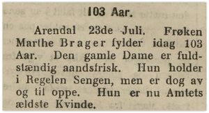 19130723 Morgenbladet - Marthe Brager 103 år.jpg