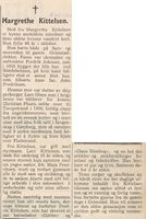 1940: Margrethe Kittelsen døde i 1940. I dette minneoordet kan vi lese om hennes slekt tilbake til Napoleonskrigene.