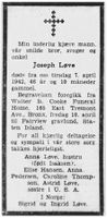 1942: Joseph Løve, Anna Isaksens mann, dør i USA i 1942.