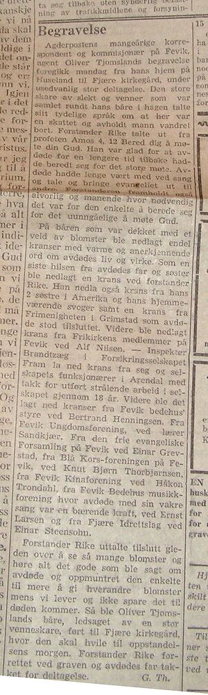 19450512 AGDP Begravelse Oliver tjomsland 1.JPG