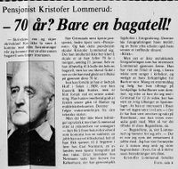 1979: Lommerud 70 år - del 1 (Grimstad adressetidende 20/1/1979)