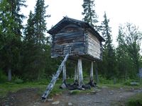 Samisk buvrie fra Fatmomakke i Vilhelmina kommun i Sverige. Foto: Olve Utne.