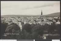 Kirken sett fra Slottet. Foto: Nasjonalbiblioteket