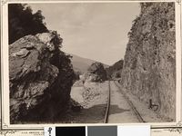 Jernbanebru mellom Evanger og Bulken.