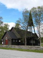 Kyrkja sett frå sørvest. Foto: Siri Johannessen (2013)
