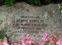 Skuespiller og skuespillerinne, Vestre gravlund i Oslo.