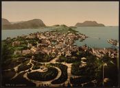 Ålesund kring 1890–1900, som byen såg ut før brannen i 1904.