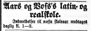 Aars og Voss skole annonse Aftenposten juli 1878.JPG