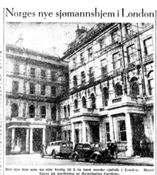 Faksimile fra Aftenposten 21. feb. 1948: utsnitt av artikkel om at Duchy Hotel var det nye norske sjømannshotellet i London.
