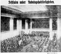 Aftenposten 3. september 1911: Faksimile, åpningshøytidelighet for universitetets 100-årsmarkering dagen før.