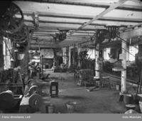 Snekkerverkstedet i 1950. Foto: Leif Ørnelund