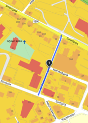 Alf Pettersens gate, Mysen. Han vokste opp i Smedgata 26.