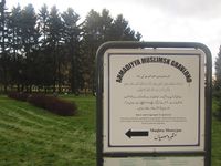 Skilt, muslimsk gravlund, Alfaset i Oslo.