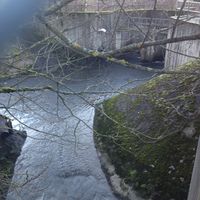 Elva går under bakken ved Nedre Kalbakken. Foto: Hans Høydalsvik (2020).