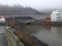 I 1922 ble den lagt i kulvert til Kongshavn, rundt 900 meter sør for det opprinnelige utløpet. Foto: Hans Høydalsvik (2020).