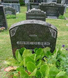 Gravstøtte Anne Olsen (f. Sletto), Geilo kyrkjegard, 2014