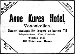 Anne Kures Hotel annonse Aftenposten 1899.JPG