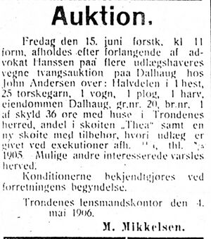 Annonse 2 fra Lensmannen i Trondenes i Haalogaland 12.5.-06.jpg