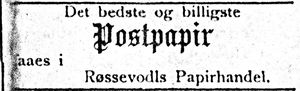 Annonse 6 fra Røssevolds Papirhandel i Søndmøre Folkeblad 4.1.1892.jpg