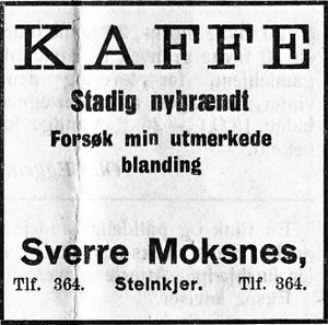 Annonse II fra Sverre Moksnes i Folkets Rett 1926.jpg