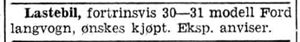 Annonse etter brukt lastebil i Adresseavisen8.10. 1942.jpg
