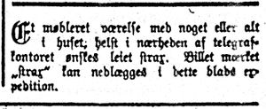 Annonse etter hybel i Søndmøre Folkeblad 4. 1. 1892.jpg
