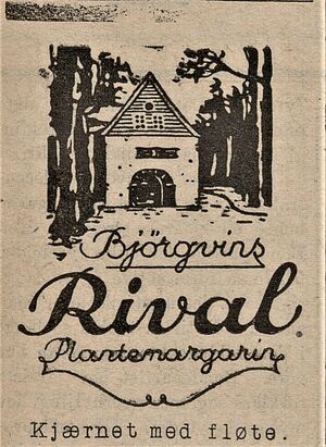 Annonse for Bjørgvins Rival Plantemargarin i Bondebladet 20.10. 1924.jpg