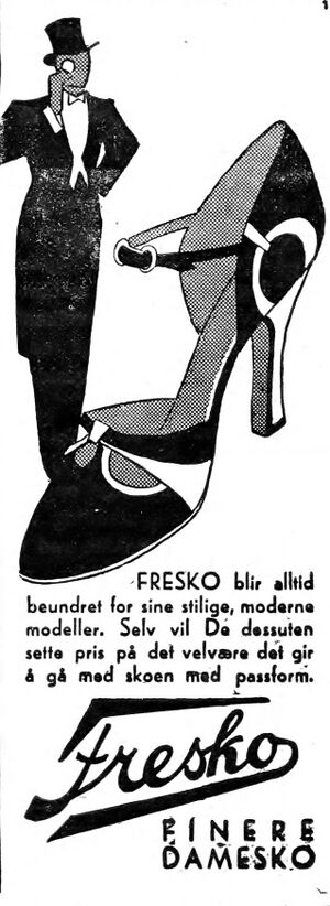 Annonse for Fresko damesko i Inntrøndelagen og Trønderbladet 17.9 1934.jpg